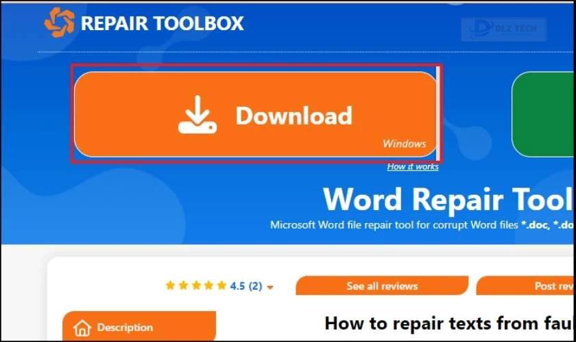 Khôi phục file Word không mở được Microsoft Word Repair Tool