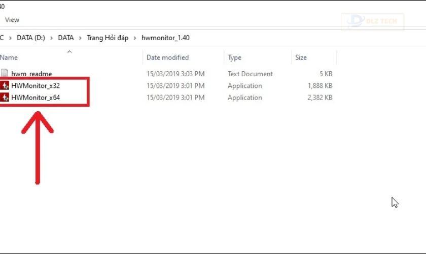 Bạn sẽ đúp chuột vào tệp HWMonitor_x32 hoặc HWMonitor_x64