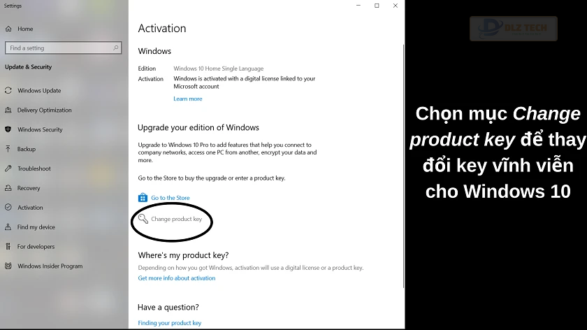 Nhập mã key để cài đặt Windows 10