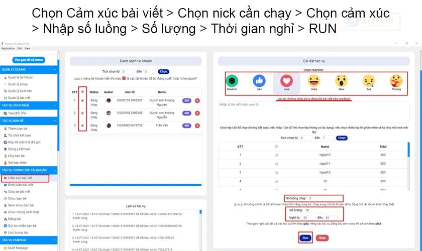 Hướng dẫn thả cảm xúc (reaction) cho bài viết bằng Simple Facebook