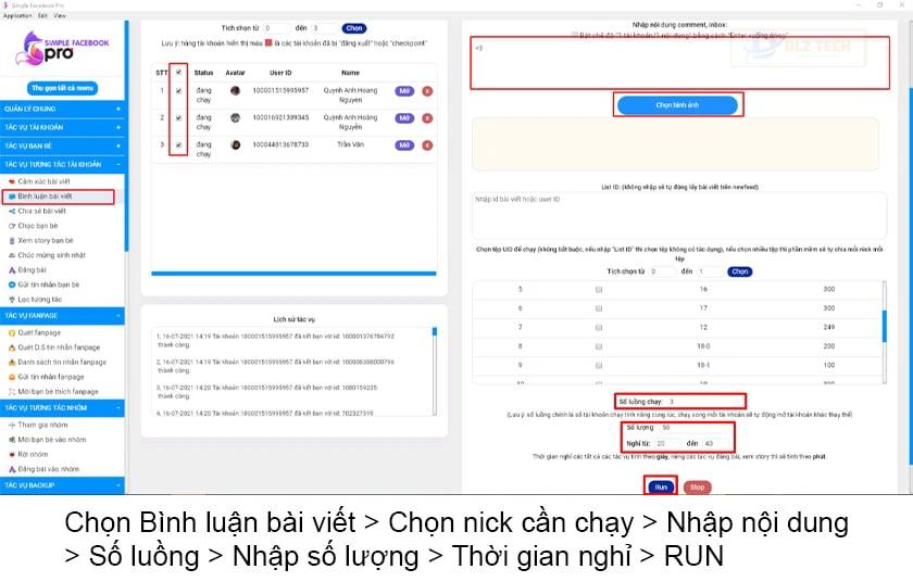 Hướng dẫn Bình luận, Gửi tin nhắn bằng Simple Facebook