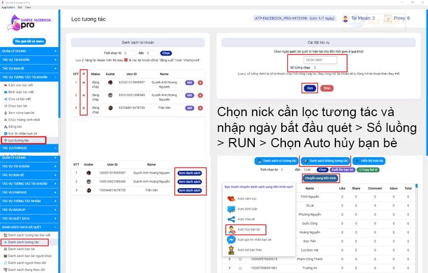 Hướng dẫn lọc tương tác bằng Simple Facebook