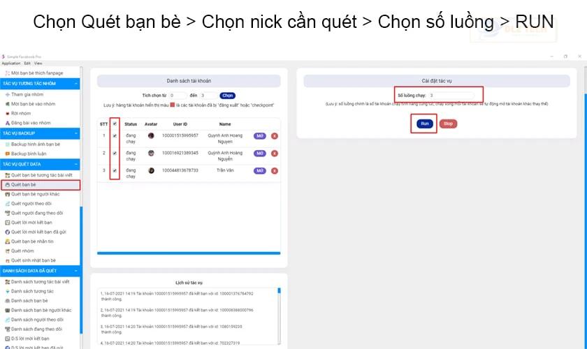 Sử dụng tác vụ Quét Data