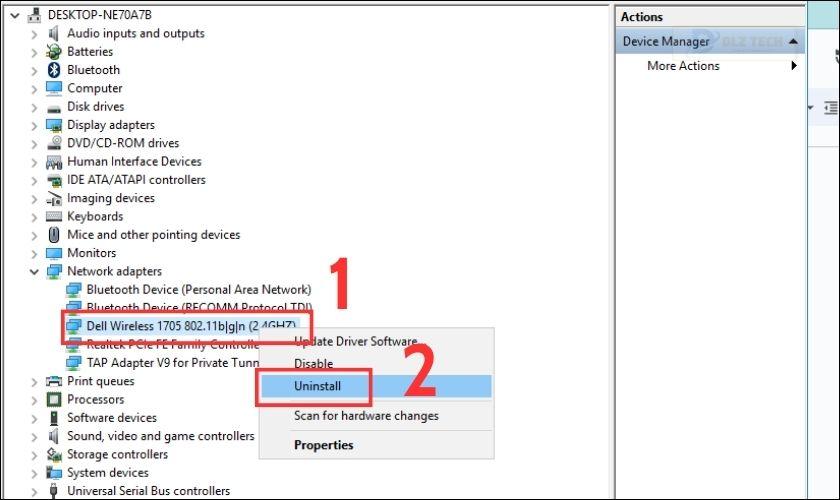 Sau khi đã tải về xong driver mới, bạn quay lại cửa sổ Device Manager