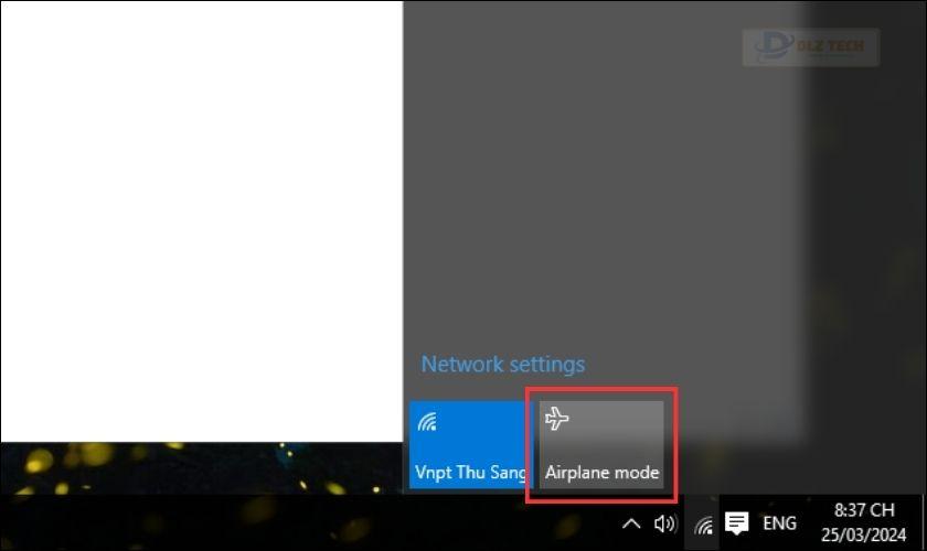 Kiểm tra xem chế độ máy bay sửa lỗi laptop không kết nối được WiFi