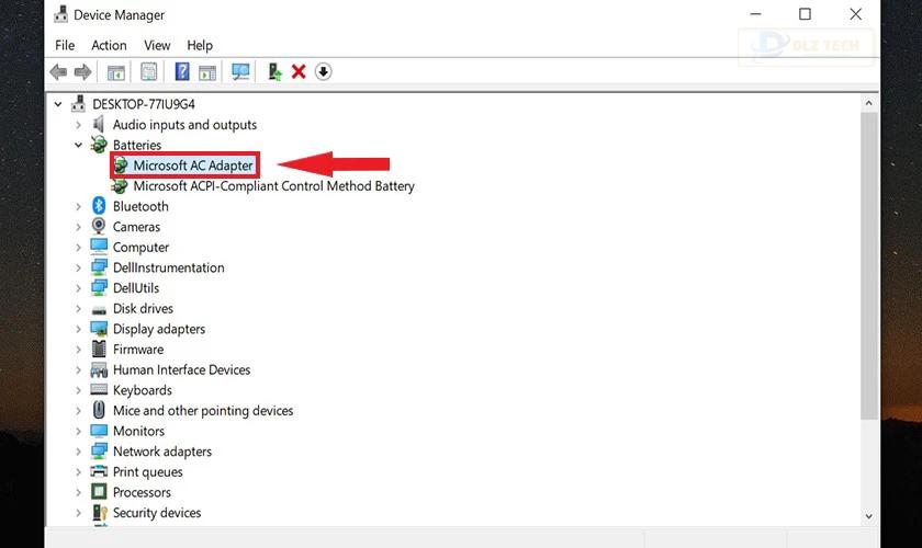 Chọn Microsoft AC Adapter