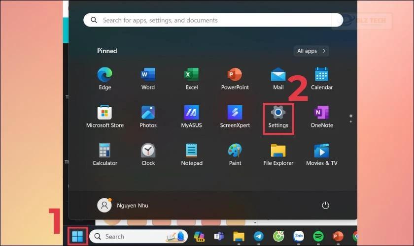 Kích hoạt Touchpad qua Cài đặt