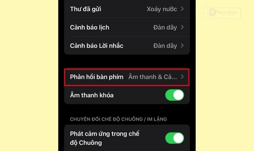 cách thiết lập tắt âm bàn phím iphone trong cài đặt