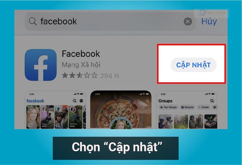 Ấn vào “Cập nhật”