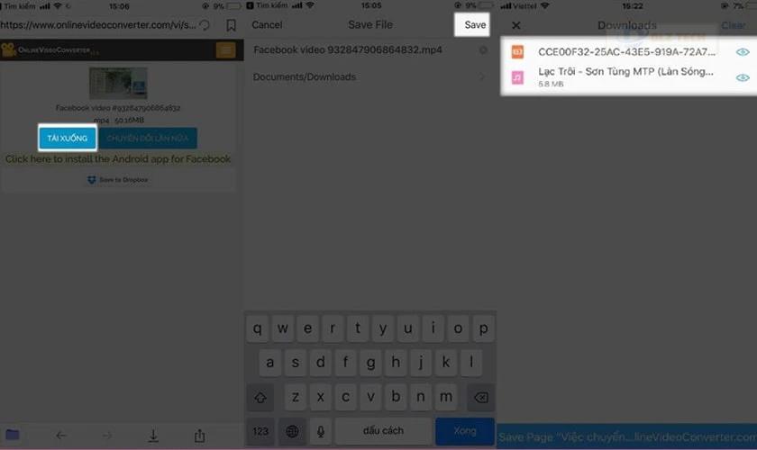 chuyển qua thư viện thông qua lệnh bấm chọn video