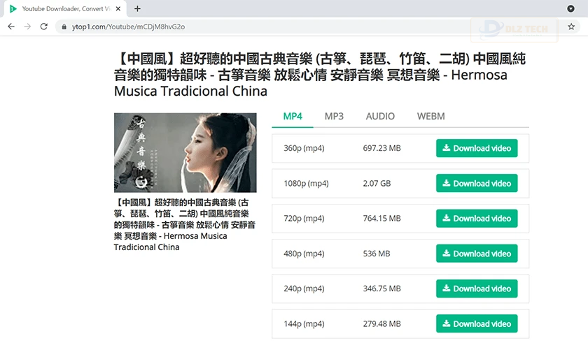 Sử dụng website trung gian để tải video