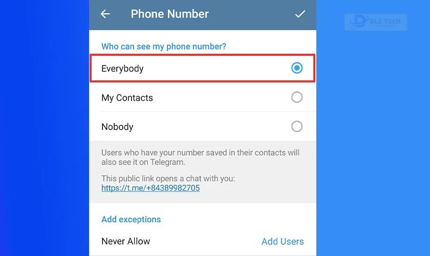 Sửa lỗi Telegram không gửi được tin nhắn cho người lạ