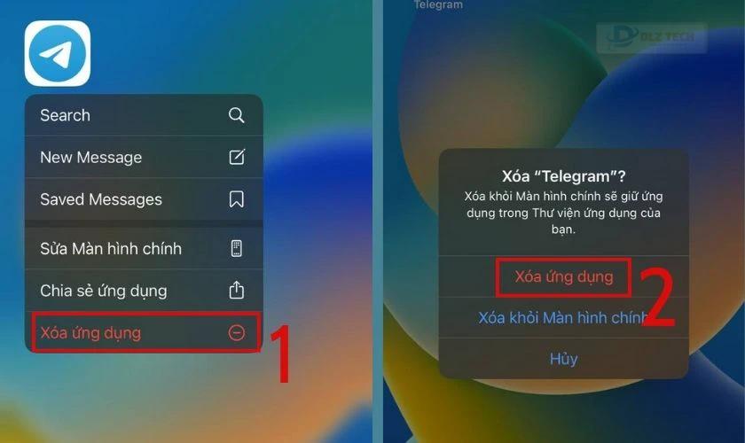 Xóa Telegram trên iPhone