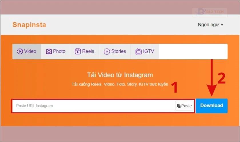 tải video từ instagram về máy tính bằng snapinsta