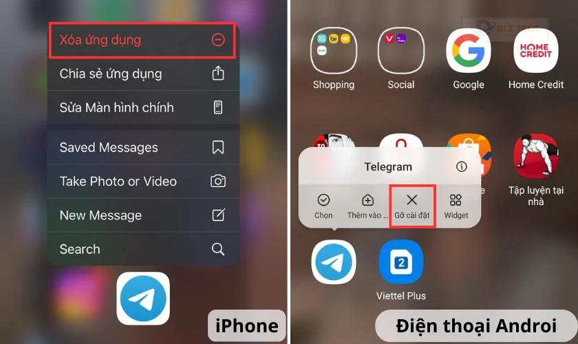 Gỡ, cài đặt lại Telegram để sửa lỗi không xem được video