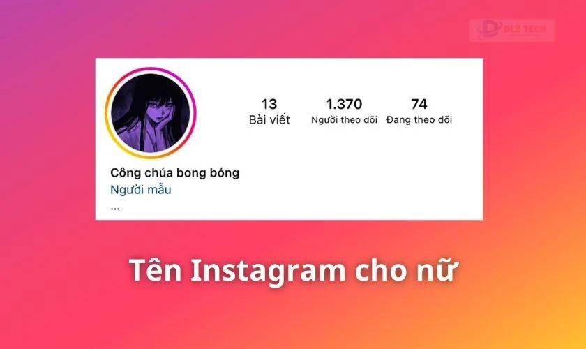 tên instagram hay cho nữ