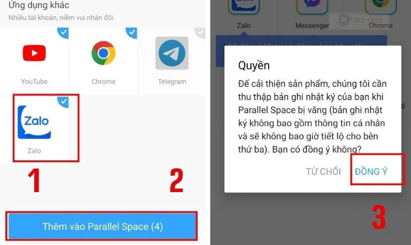 Sử dụng ứng dụng Parallel Space
