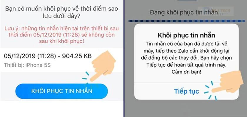 Mở lại ứng dụng