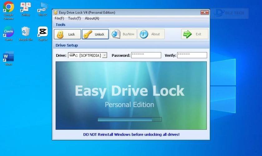Easy Drive Lock - Phần mềm ẩn ổ cứng trả phí cho Win 10