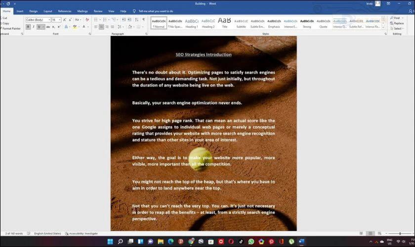 Kích thước Background Word đẹp