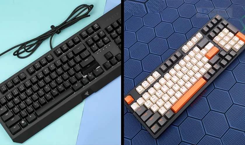 Kết nối của bàn phím cơ thường có 2 loại: có dây và không dây