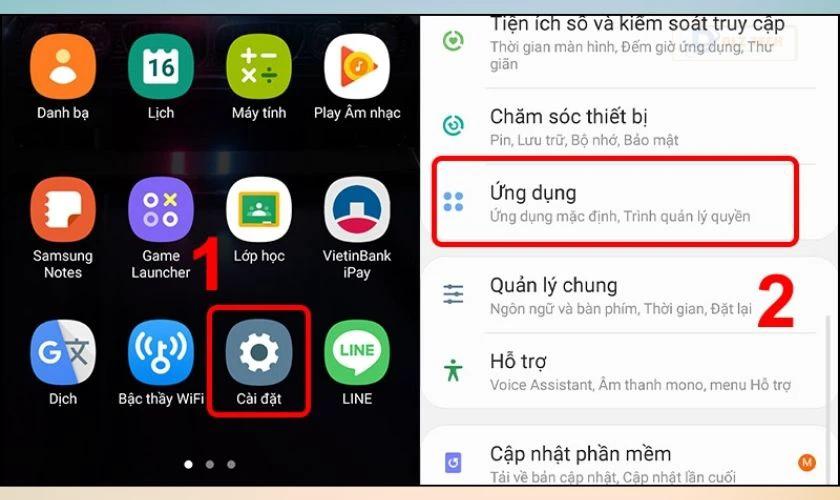Xóa dữ liệu của bàn phím điện thoại Samsung bị lỗi dừng