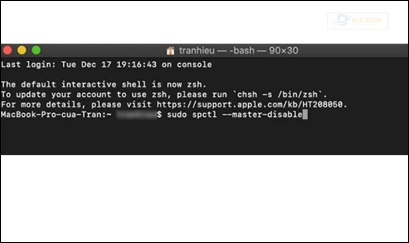 Bạn cần tắt Gatekeeper trên MacBook bằng cách dùng tổ hợp phím Command + Space