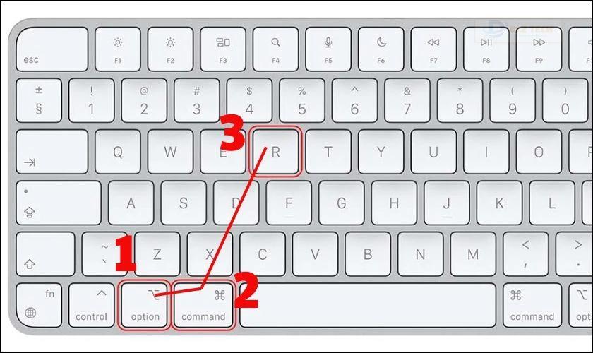 Tiếp theo, bạn nhấn tổ hợp phím Option + Command + R