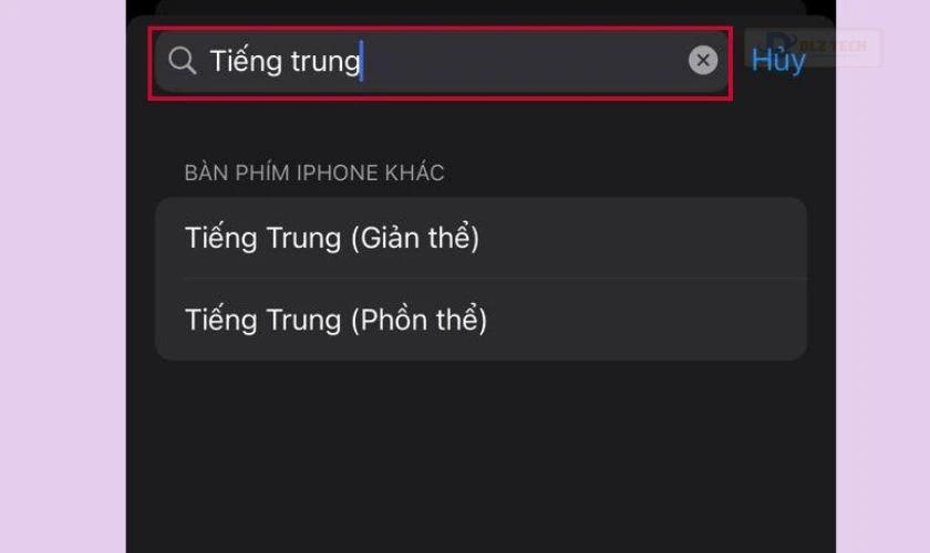 Nhập tiếng Trung vào ô tìm kiếm