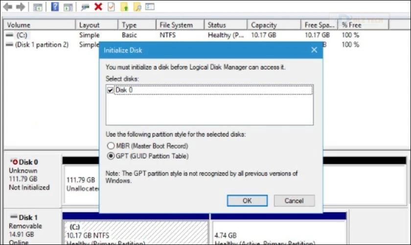 Ổ cứng SSD không thể định dạng khiến BIOS nhận ổ cứng nhưng không vào được Windows
