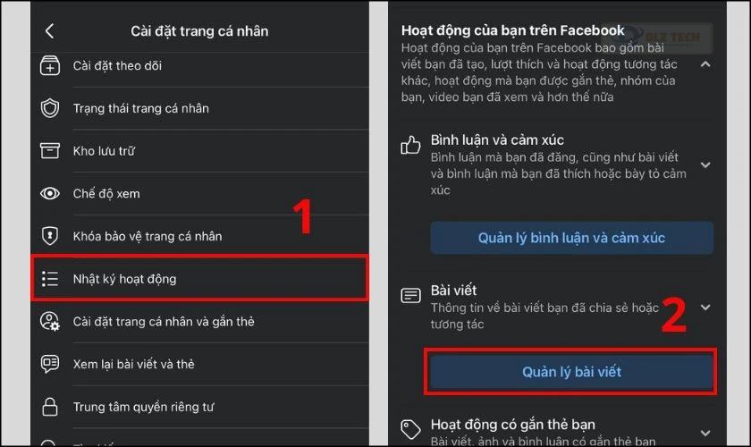 Cách xem lại những bài viết đã bị ẩn