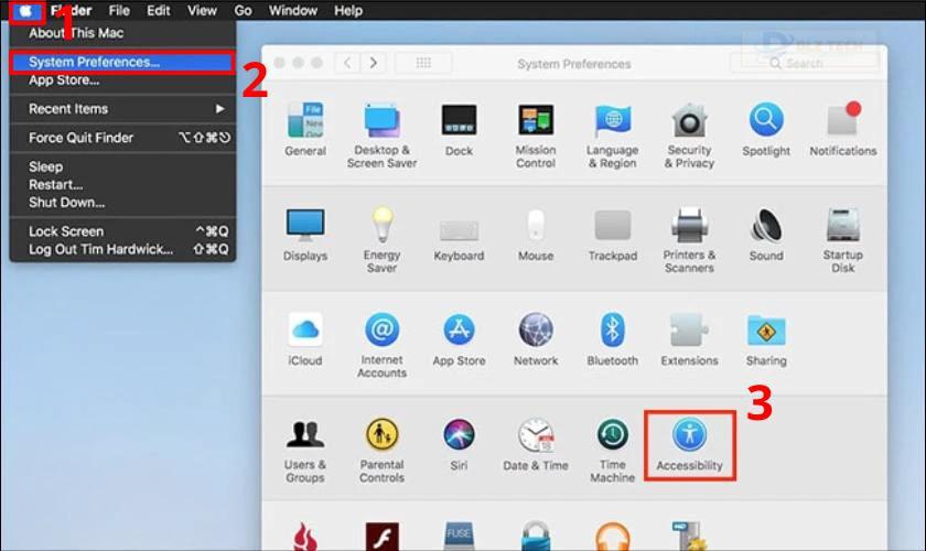 Bật bàn phím ảo qua Accessibility