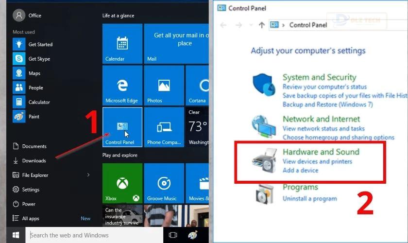 Dùng Control Panel để bật đèn bàn phím