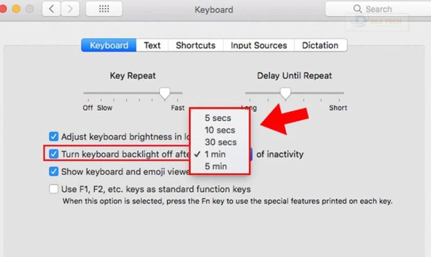 Tắt đèn bàn phím MacBook khi không sử dụng