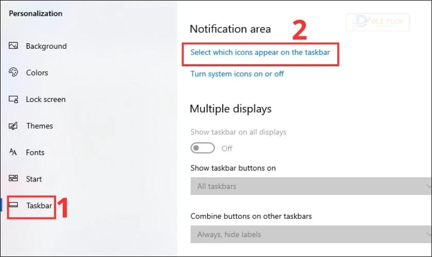 Vào taskbar