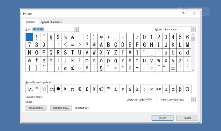 Kiểu Font MS Gothic