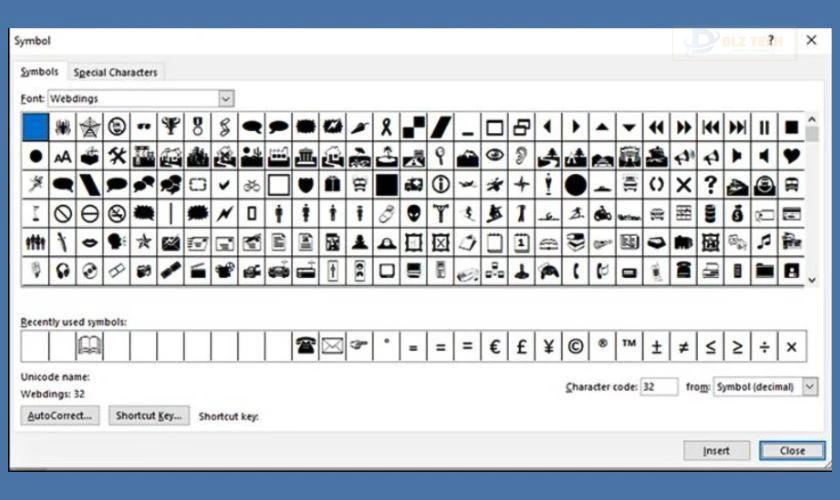 Kiểu Font Webdings