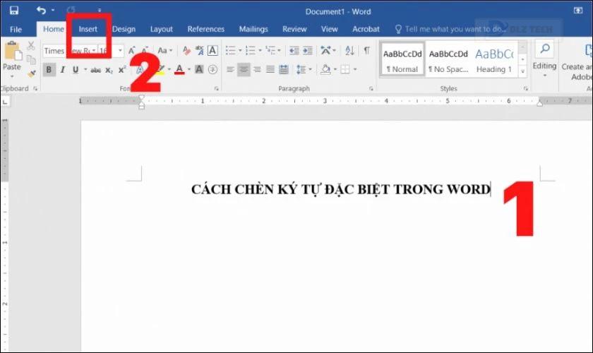 Cách chèn ký tự đặc biệt trong Word bằng Symbol