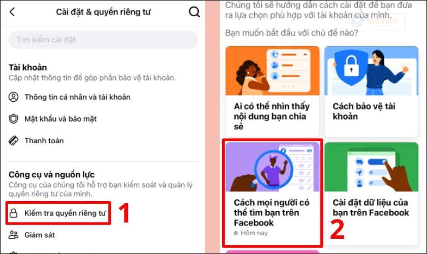 Bạn ấn chọn vào mục Cách mọi người có thể tìm bạn trên Facebook