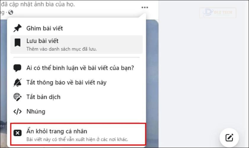 Ẩn khỏi trang cá nhân