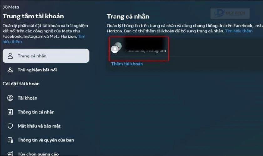 Nếu bạn quản lý nhiều tài khoản, chọn tài khoản mà bạn muốn thay đổi tên