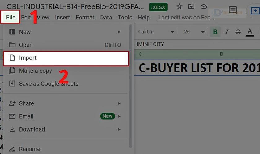 Cách đưa file Excel lên Google Sheet có sẵn