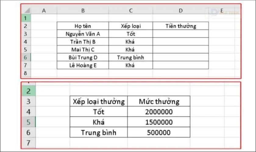 Hướng dẫn sử dụng hàm Vlookup giữa 2 sheet