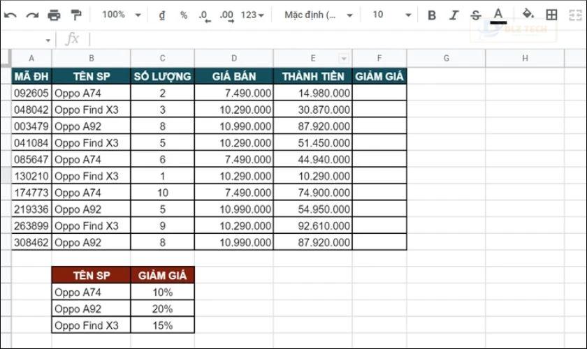 Ví dụ sử dụng INDIRECT