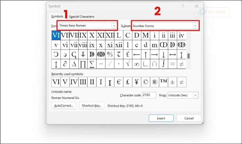 Cách ghi số La Mã trong Word đơn giản