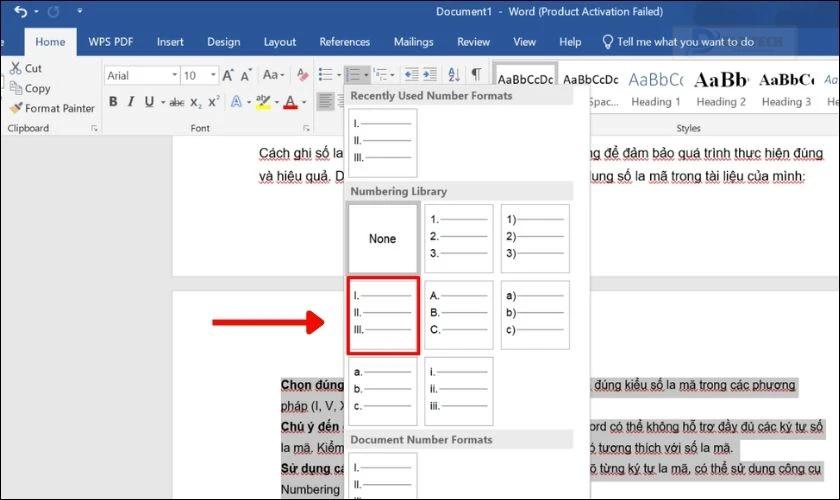 Cách ghi số La Mã trong Word bằng công cụ