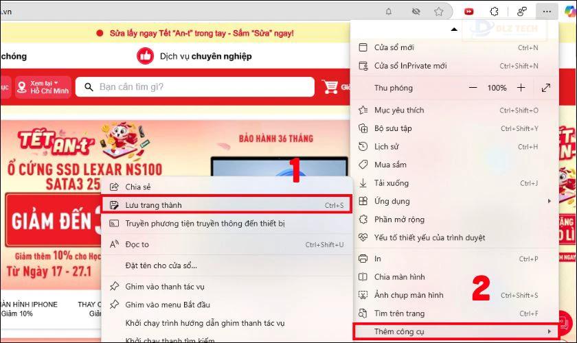 Lưu trang trên Edge