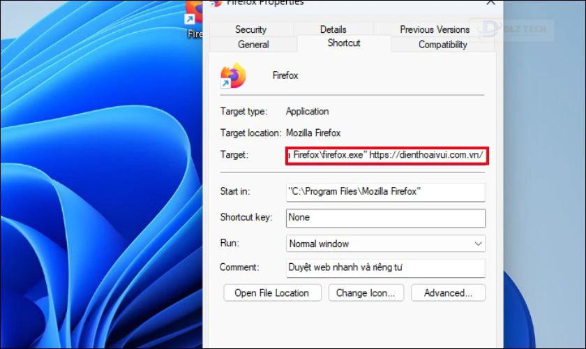 Đổi tên lối tắt trên Firefox