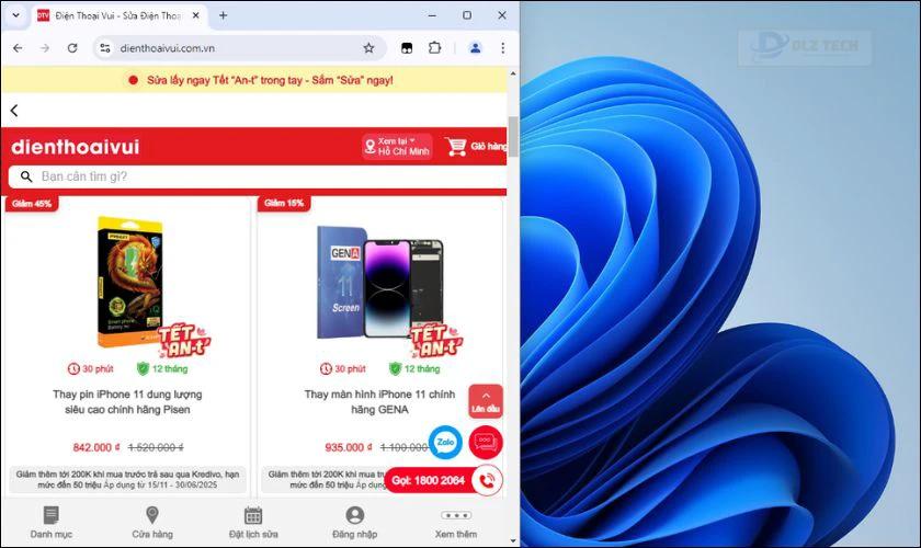 Kéo thả vào màn hình Desktop