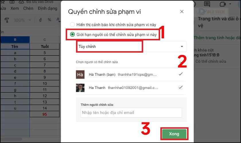 Hoàn tất khóa hàng trong Google Sheet